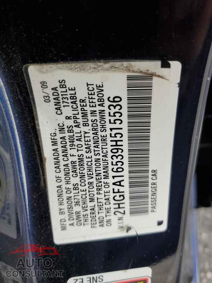 HONDA CIVIC 2009 - 2HGFA16539H515536