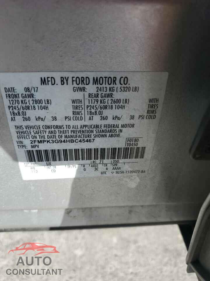 FORD EDGE 2017 - 2FMPK3G94HBC45467