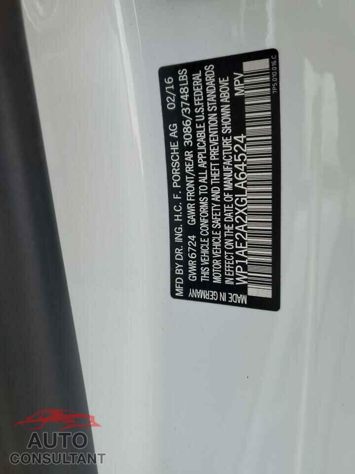 PORSCHE CAYENNE 2016 - WP1AE2A2XGLA64524
