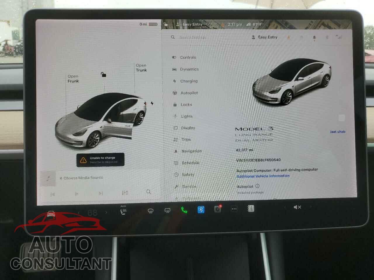 TESLA MODEL 3 2020 - 5YJ3E1EB8LF650540