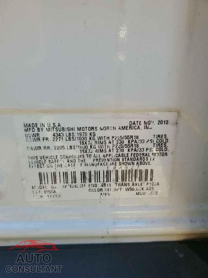 MITSUBISHI OUTLANDER 2013 - 4A4AP4AU6DE009277