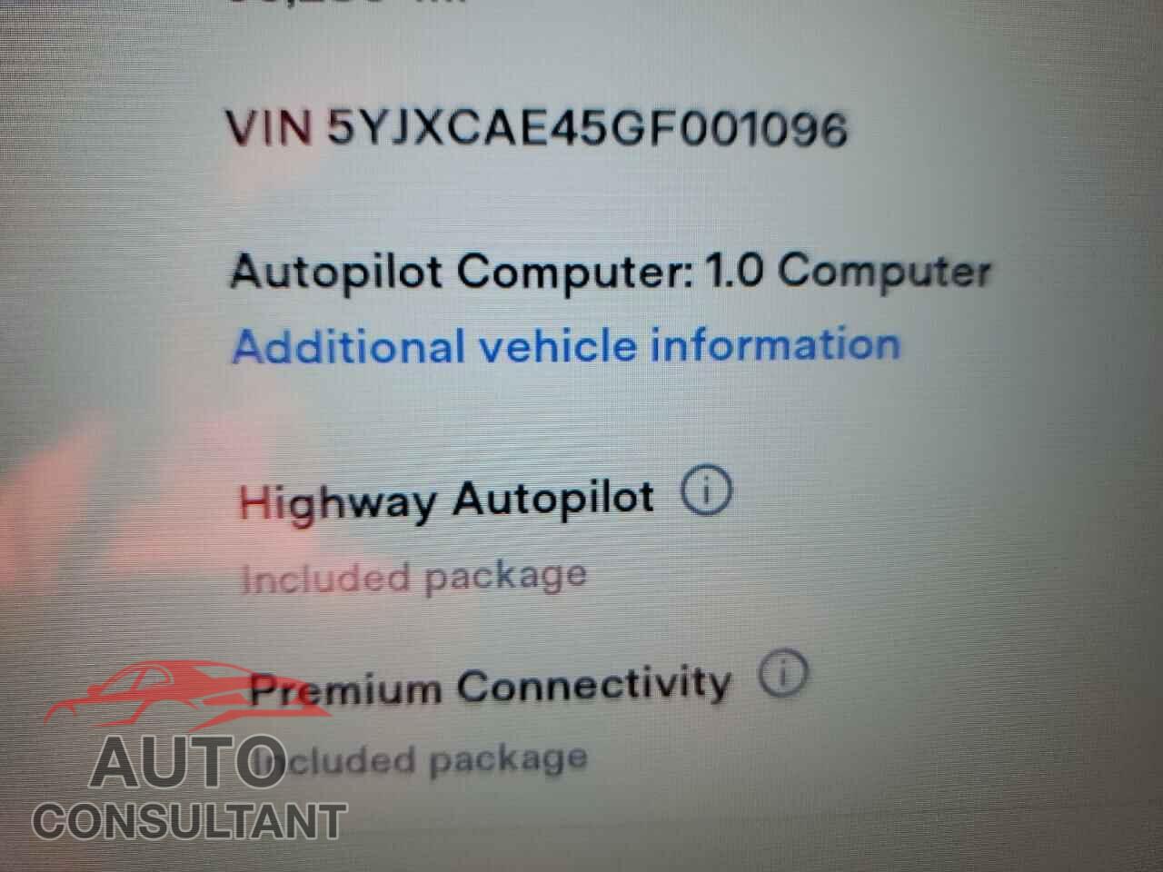TESLA MODEL X 2016 - 5YJXCAE45GF001096