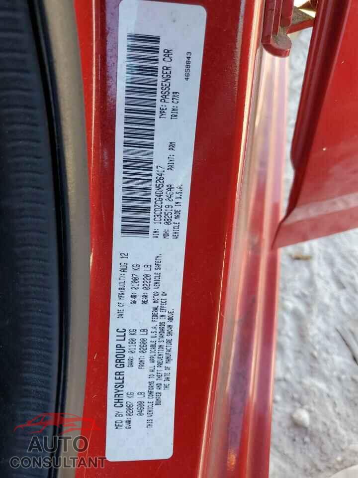 DODGE AVENGER 2013 - 1C3CDZCG4DN526417