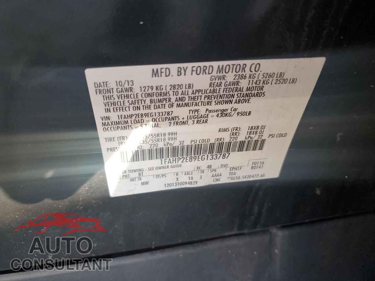 FORD TAURUS 2014 - 1FAHP2E89EG133787