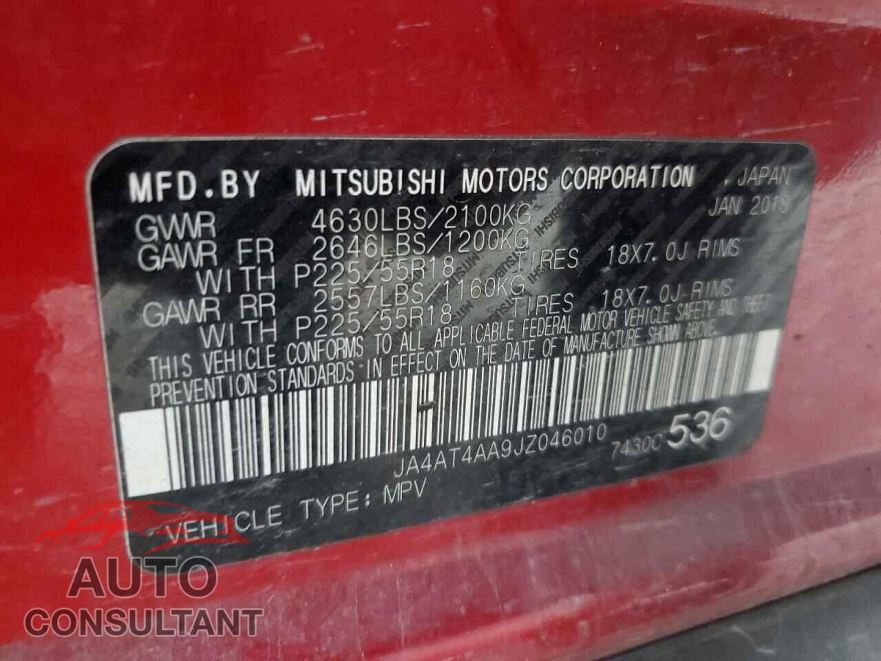 MITSUBISHI ECLIPSE 2018 - JA4AT4AA9JZ046010