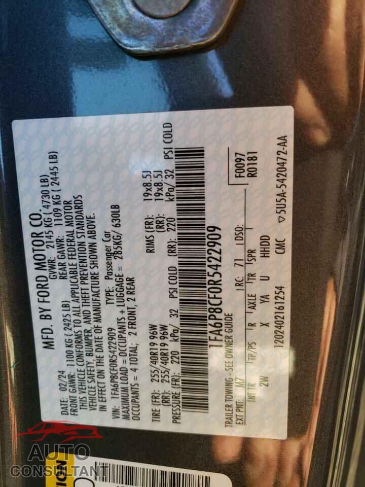 FORD MUSTANG 2024 - 1FA6P8CF0R5422909