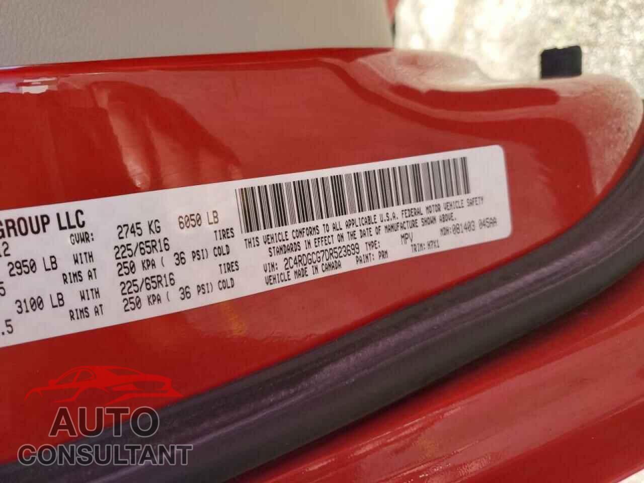 DODGE CARAVAN 2013 - 2C4RDGCG7DR523699
