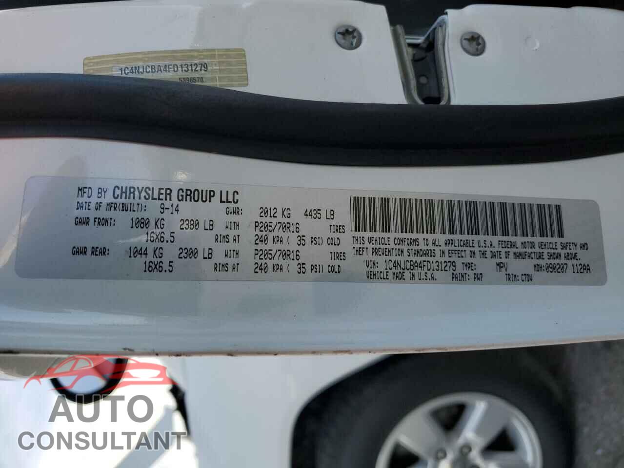 JEEP COMPASS 2015 - 1C4NJCBA4FD131279