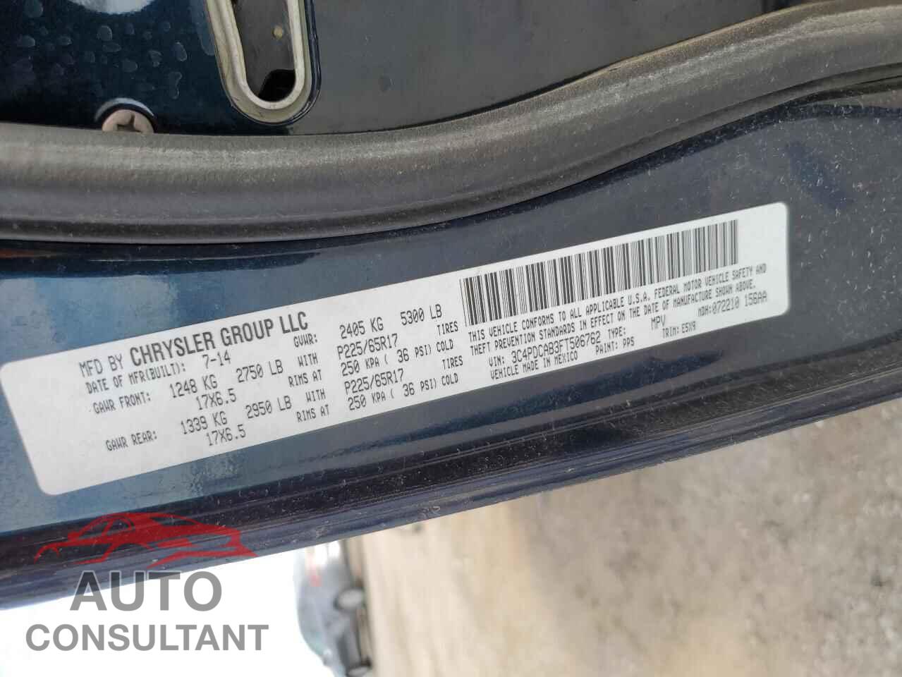 DODGE JOURNEY 2015 - 3C4PDCAB3FT506762