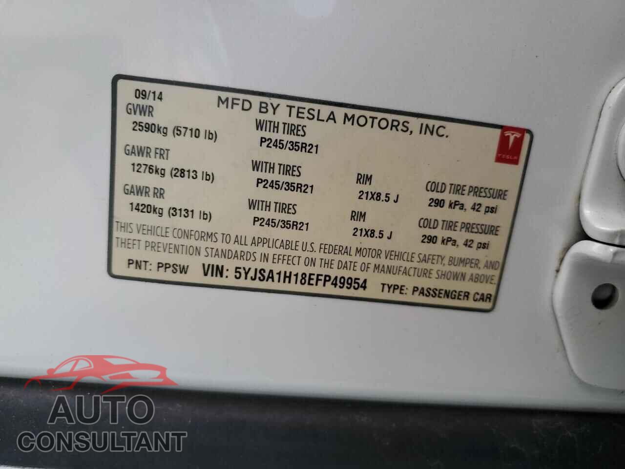 TESLA MODEL S 2014 - 5YJSA1H18EFP49954