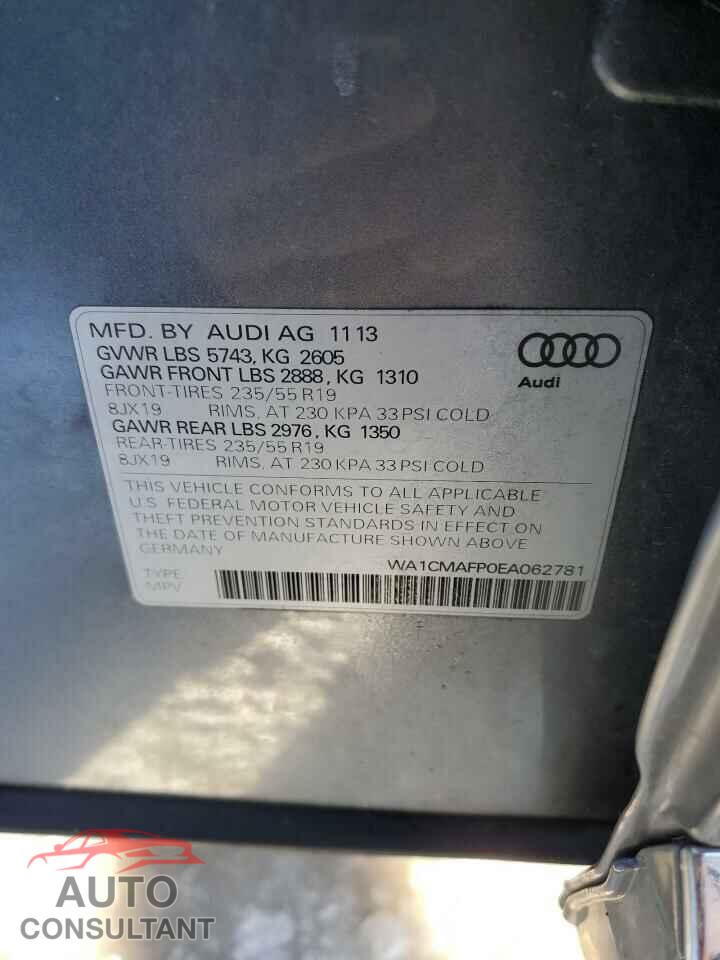 AUDI Q5 2014 - WA1CMAFP0EA062781
