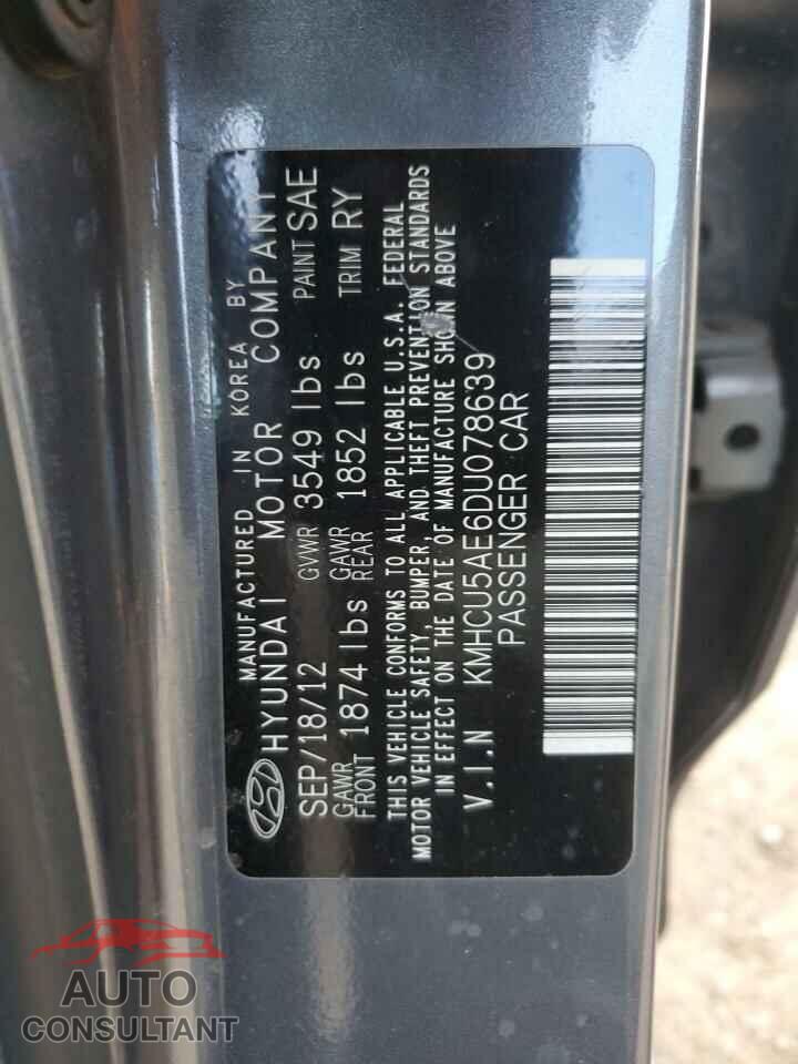 HYUNDAI ACCENT 2013 - KMHCU5AE6DU078639