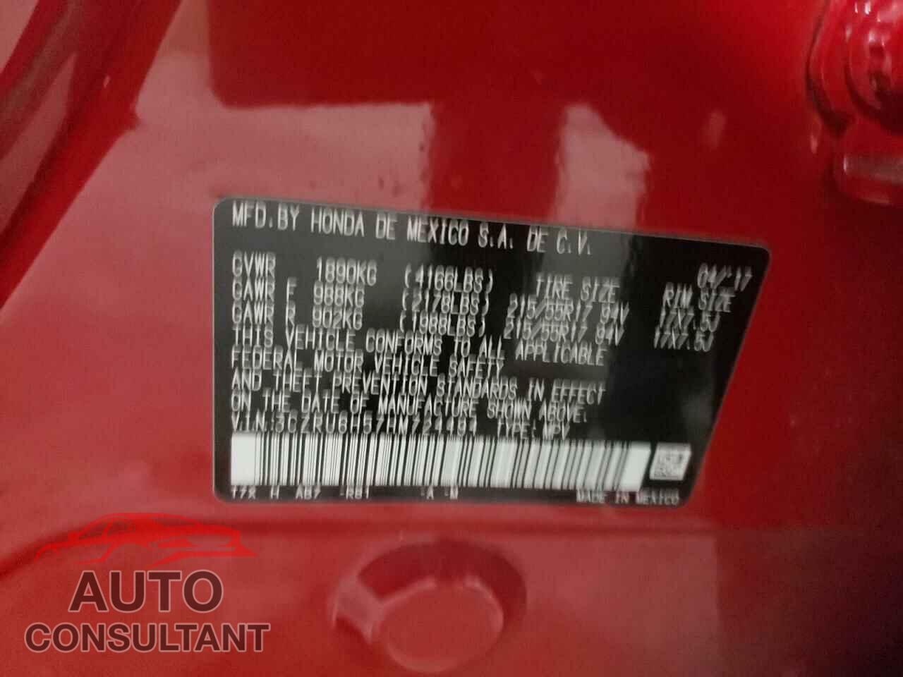 HONDA HR-V 2017 - 3CZRU6H57HM724494