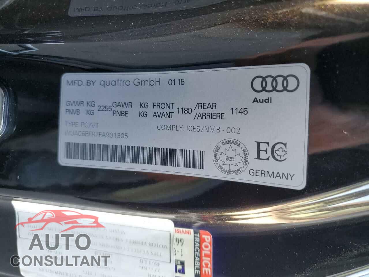 AUDI S5/RS5 2015 - WUAC6BFR7FA901305