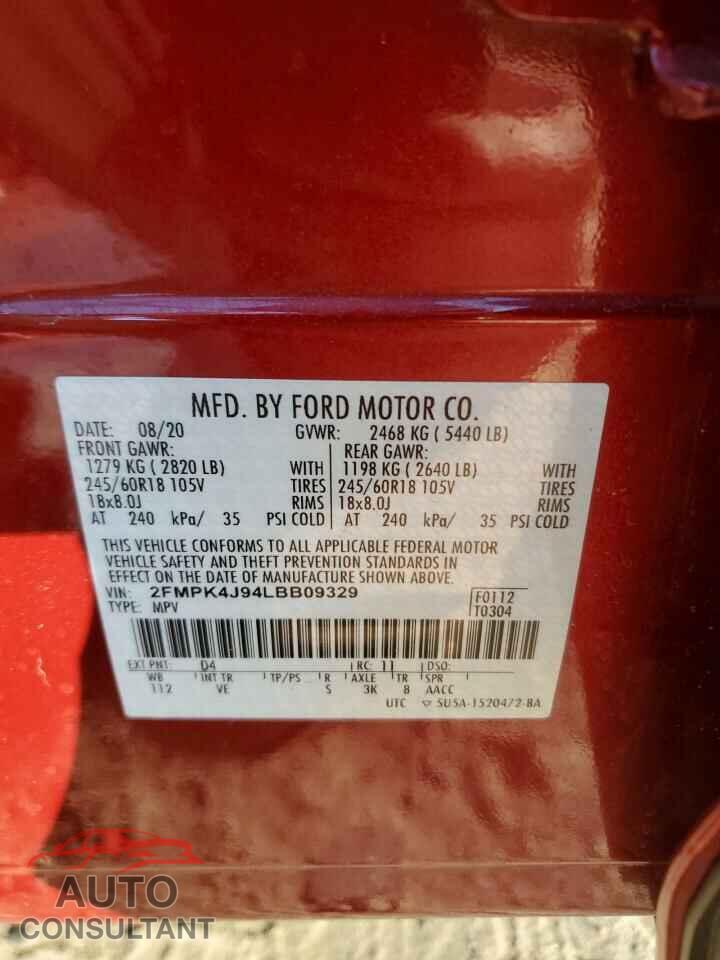FORD EDGE 2020 - 2FMPK4J94LBB09329