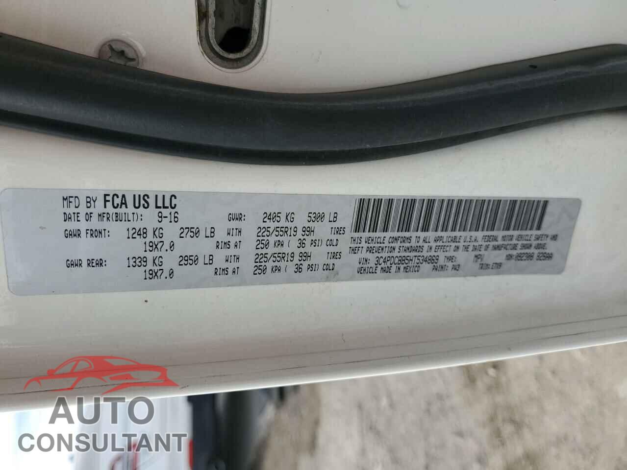 DODGE JOURNEY 2017 - 3C4PDCBB5HT534869