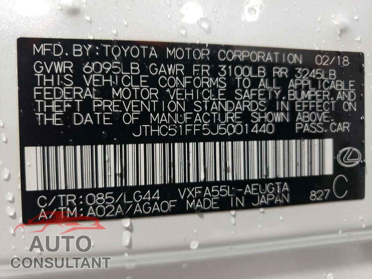 LEXUS LS500 2018 - JTHC51FF5J5001440