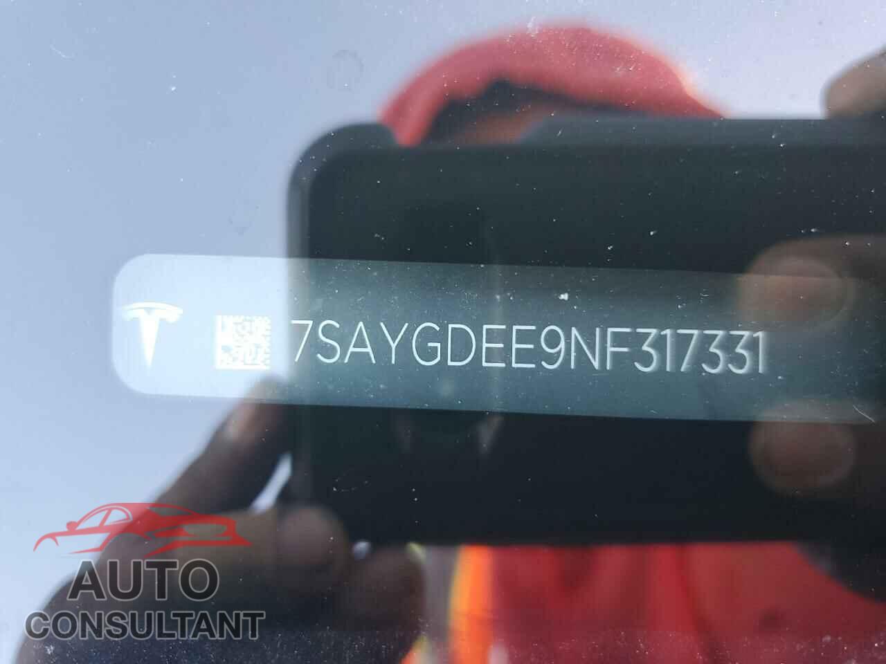 TESLA MODEL Y 2022 - 7SAYGDEE9NF317331