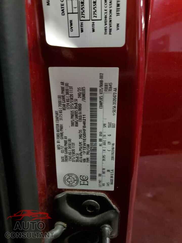 FORD F-150 2017 - 1FTEW1EG5HFB46211