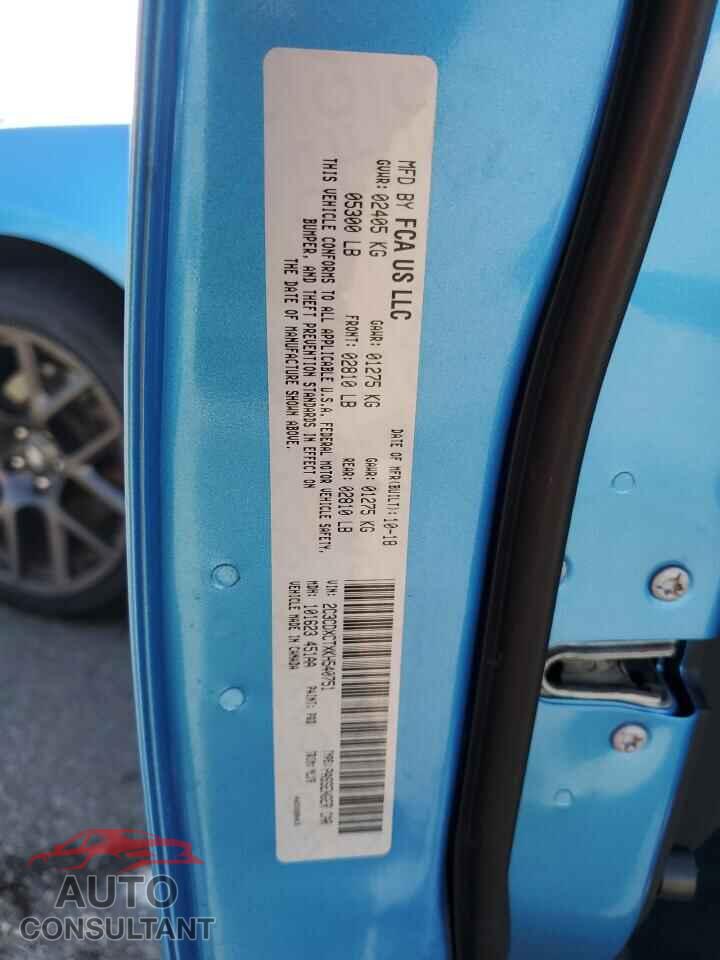 DODGE CHARGER 2019 - 2C3CDXCTXKH540751