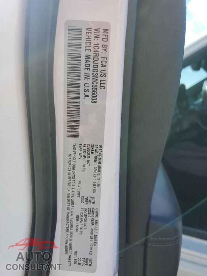 DODGE DURANGO 2021 - 1C4RDJDG3MC556008