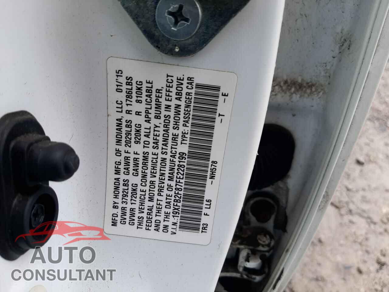 HONDA CIVIC 2015 - 19XFB2F87FE228199