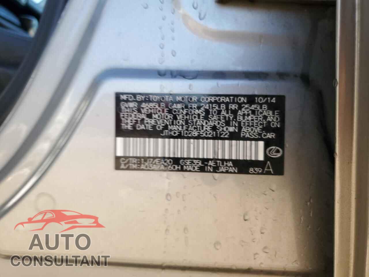 LEXUS IS 2015 - JTHCF1D28F5021122
