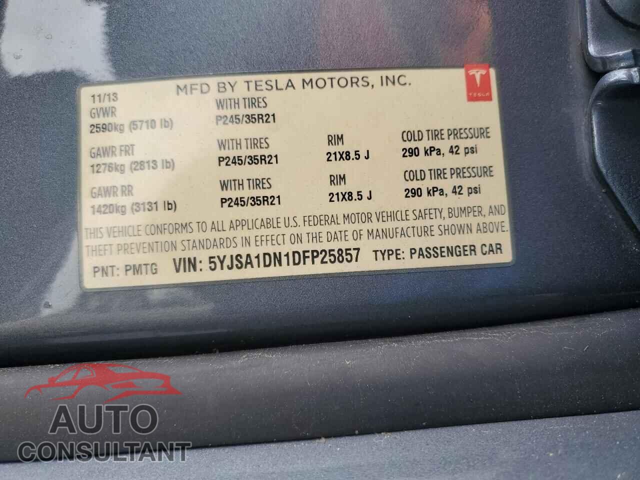 TESLA MODEL S 2013 - 5YJSA1DN1DFP25857