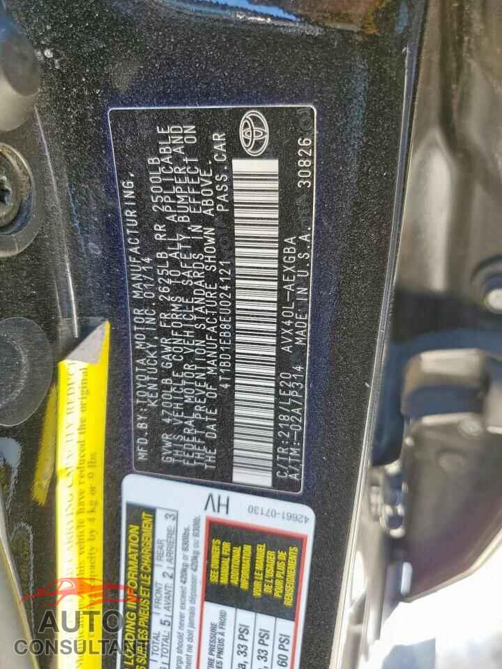 TOYOTA AVALON 2014 - 4T1BD1EB8EU024121