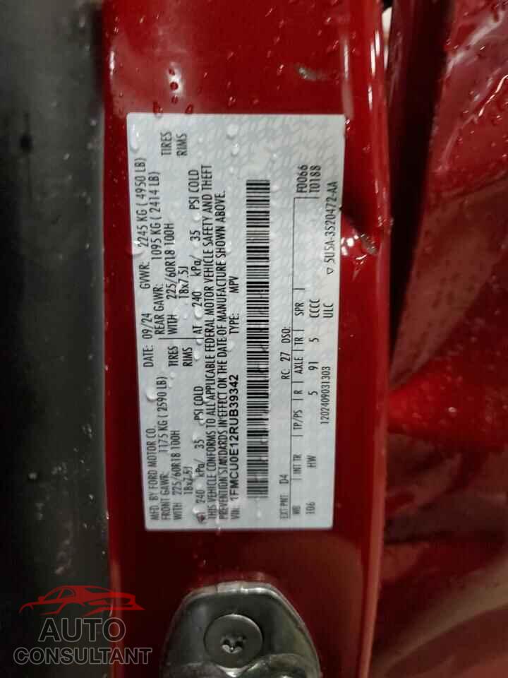 FORD ESCAPE 2024 - 1FMCU0E12RUB39342