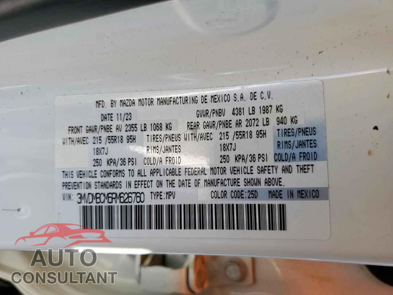 MAZDA CX30 2024 - 3MVDMBCM6RM626760