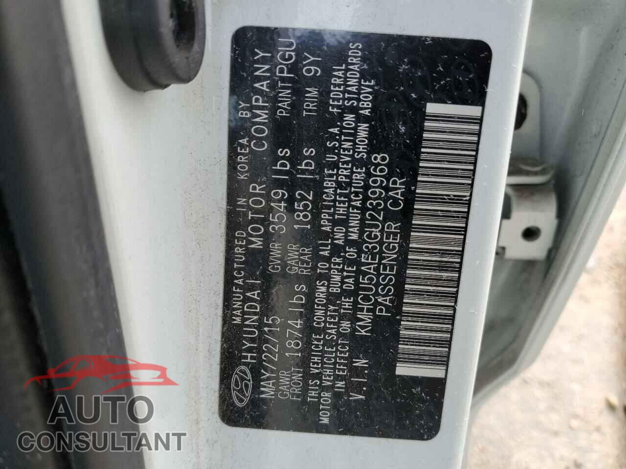 HYUNDAI ACCENT 2016 - KMHCU5AE3GU239968