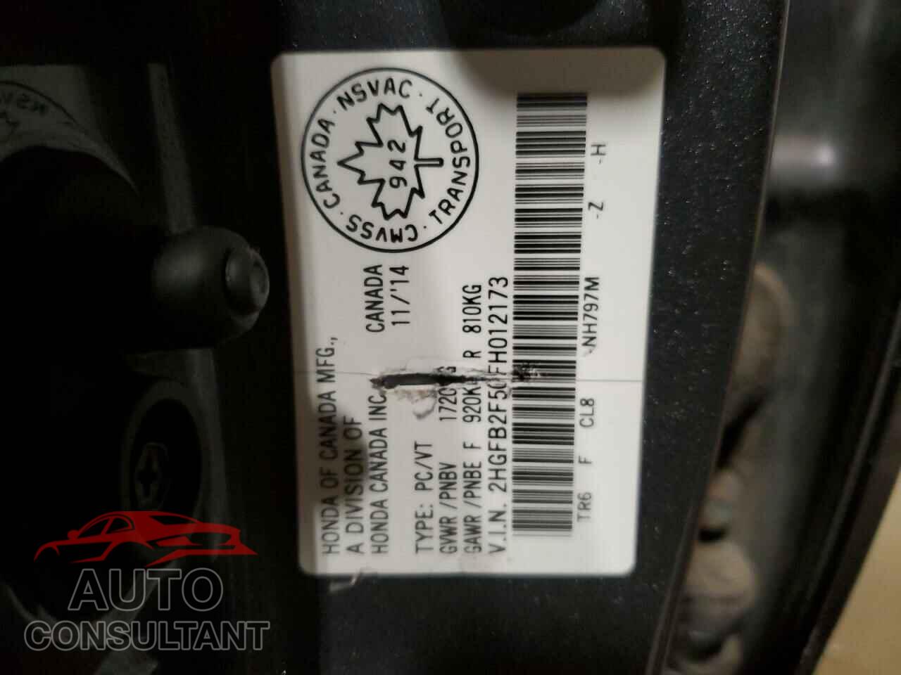HONDA CIVIC 2015 - 2HGFB2F50FH012173