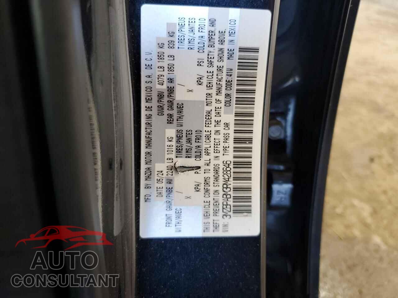 MAZDA 3 SELECT S 2024 - 3MZBPABM3RM428646
