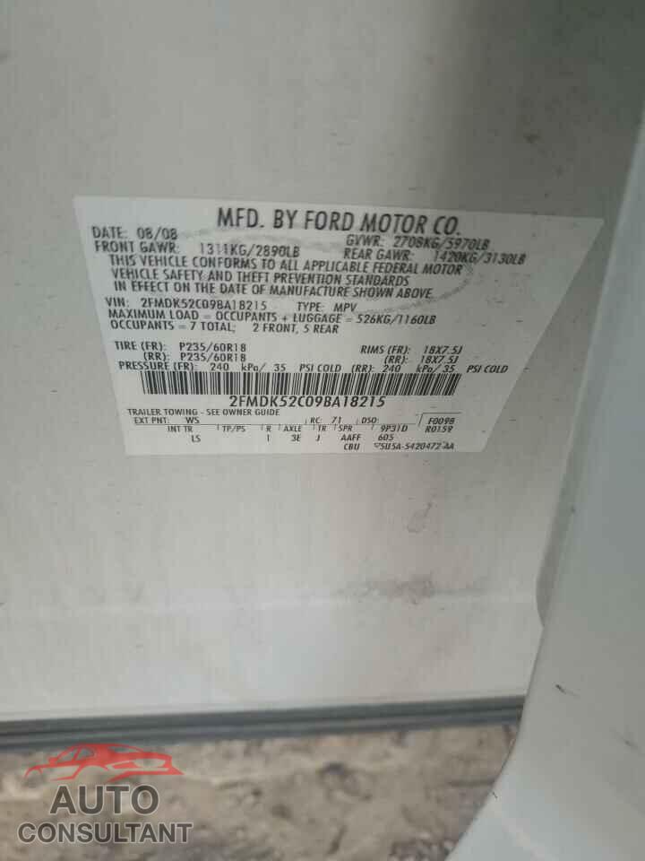 FORD FLEX 2009 - 2FMDK52C09BA18215
