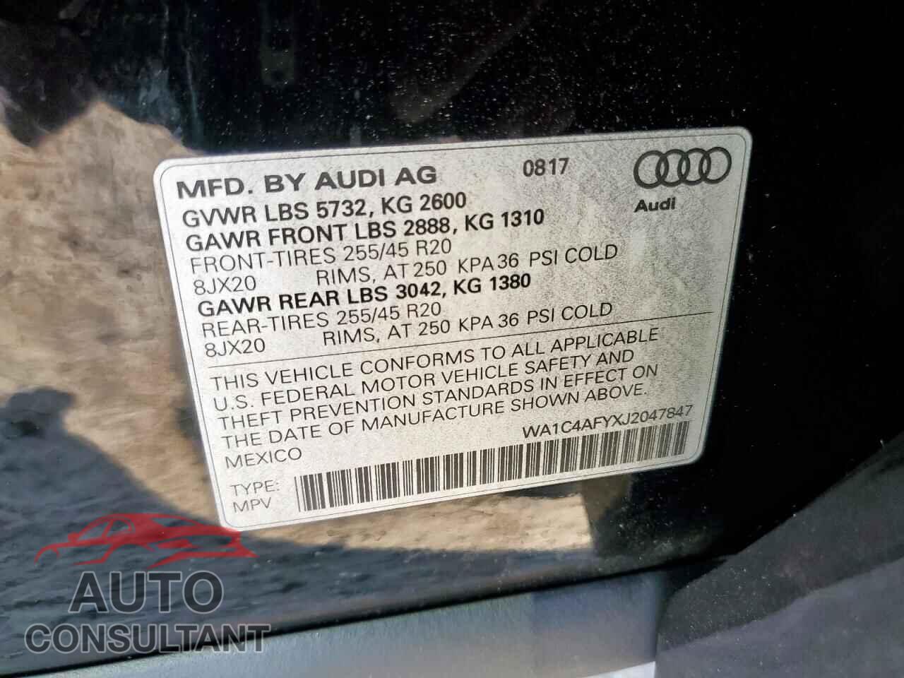 AUDI SQ5 2018 - WA1C4AFYXJ2047847