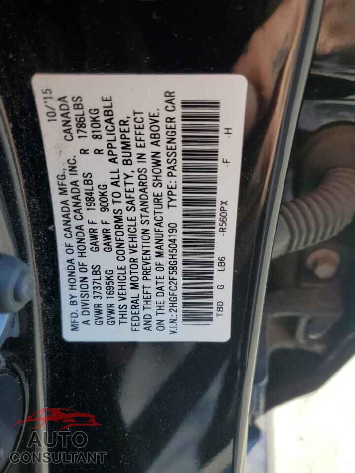 HONDA CIVIC 2016 - 2HGFC2F58GH504190