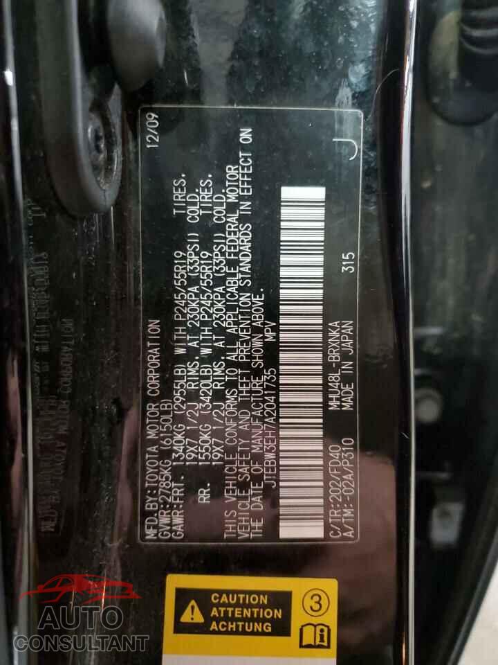 TOYOTA HIGHLANDER 2010 - JTEBW3EH7A2041735