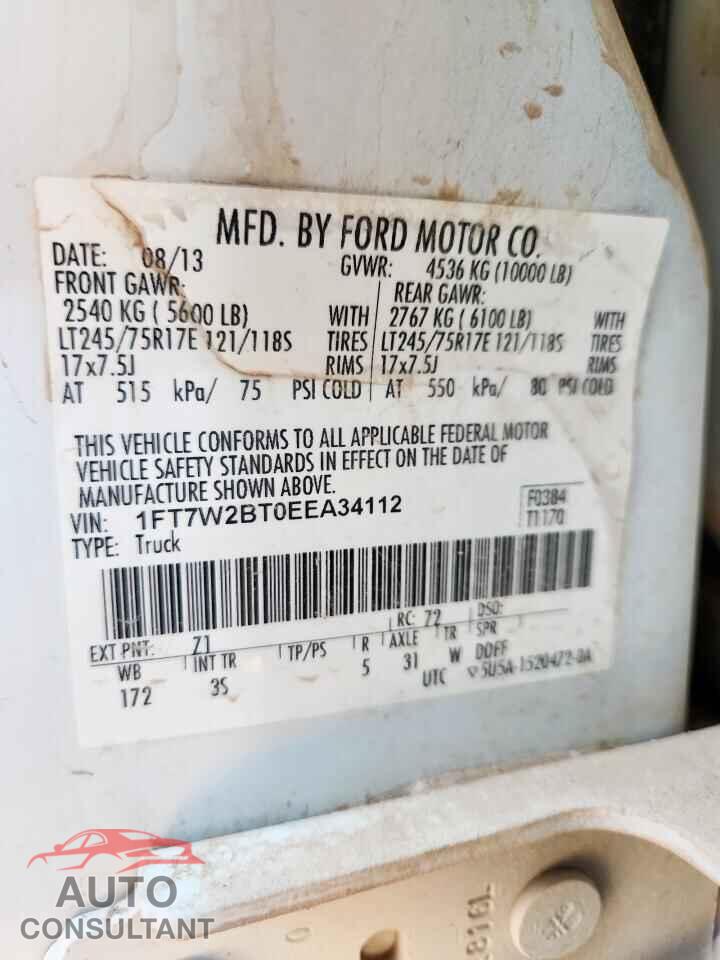 FORD F250 2014 - 1FT7W2BT0EEA34112