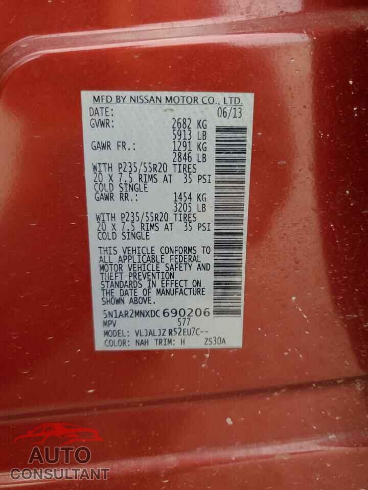 NISSAN PATHFINDER 2013 - 5N1AR2MNXDC690206
