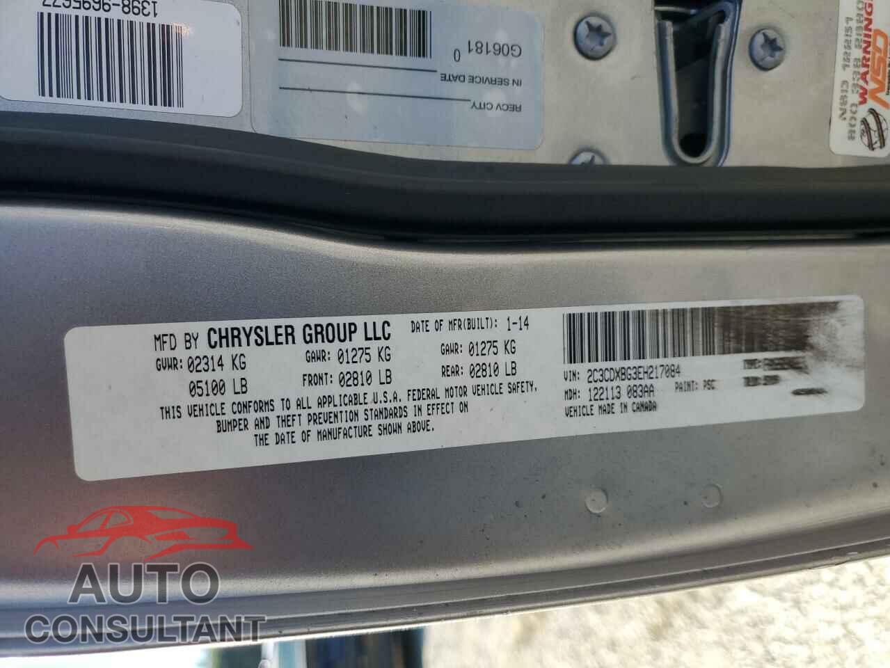 DODGE CHARGER 2014 - 2C3CDXBG3EH217084