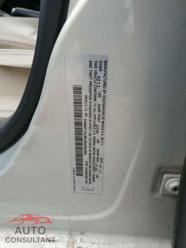 VOLKSWAGEN JETTA 2012 - 3VWDP7AJ8CM308285