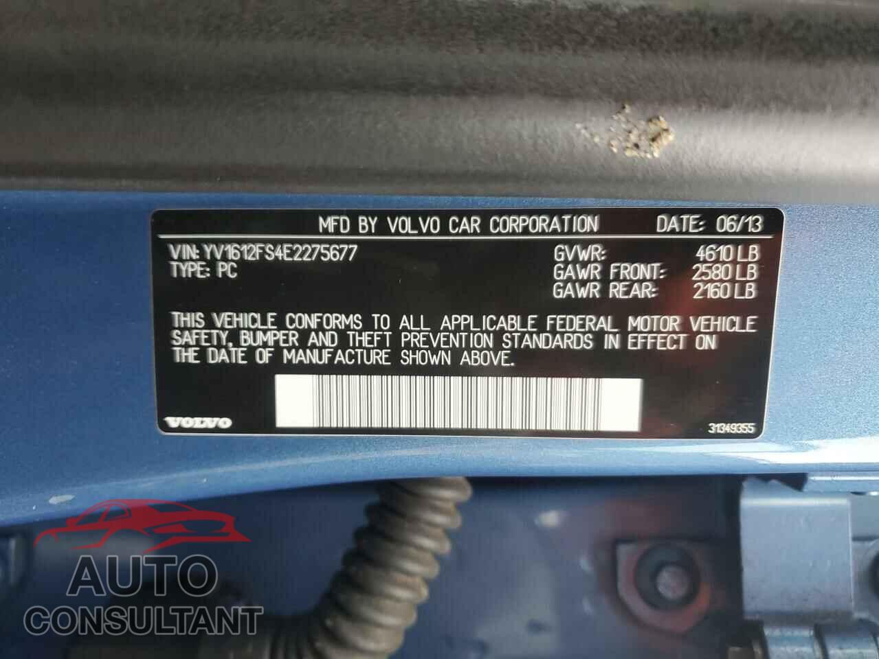 VOLVO S60 2014 - YV1612FS4E2275677