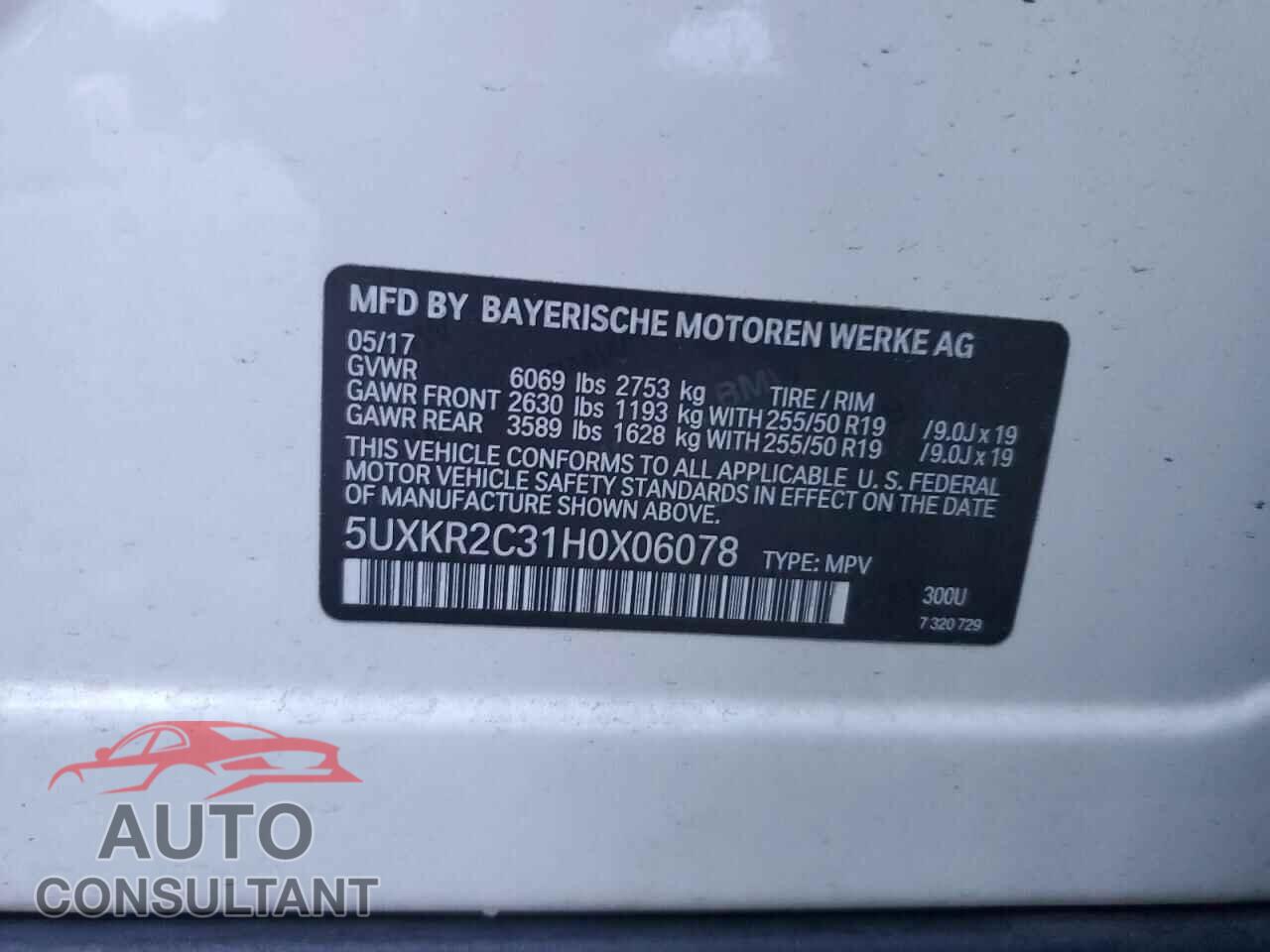 BMW X5 2017 - 5UXKR2C31H0X06078