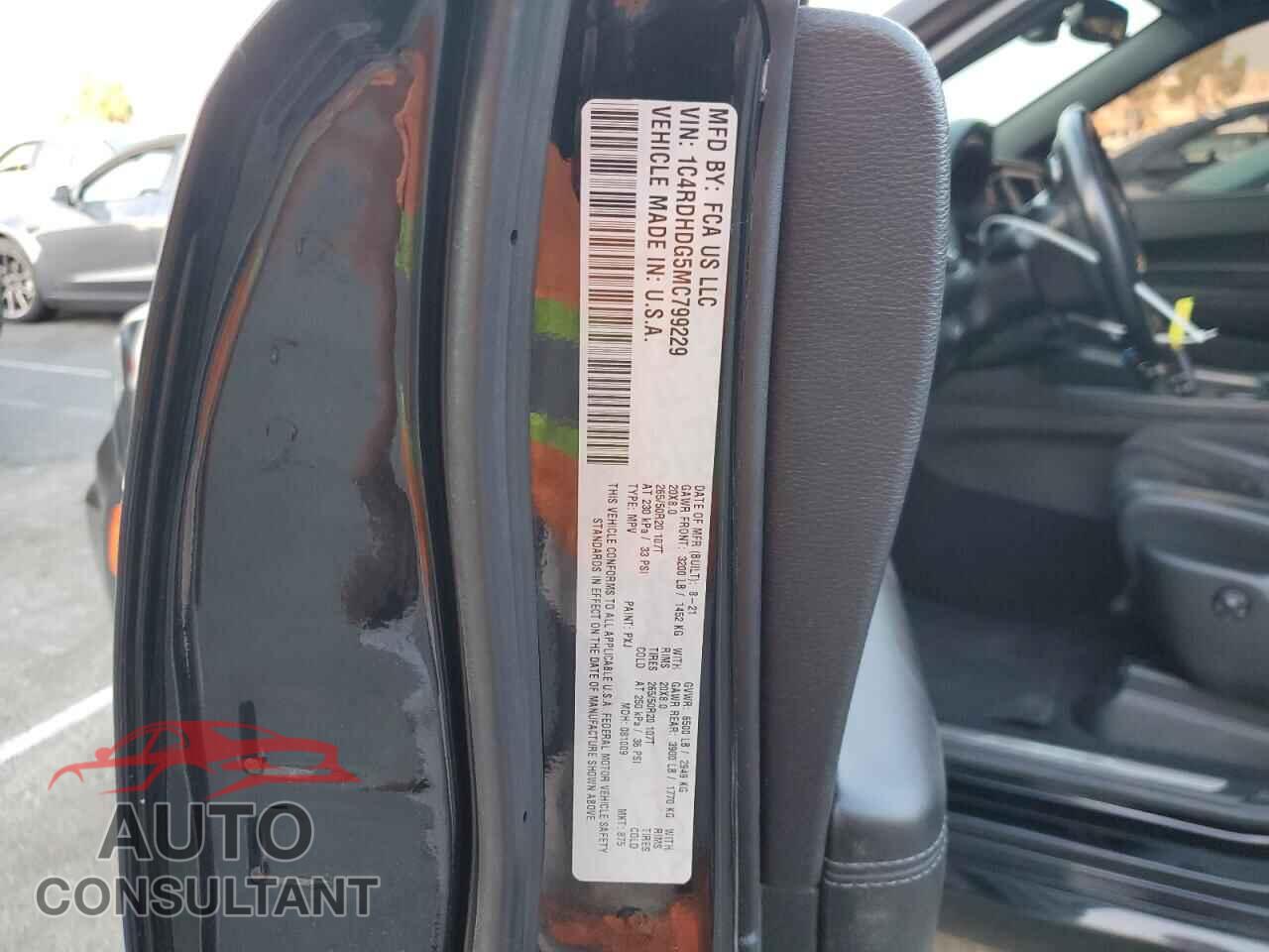 DODGE DURANGO 2021 - 1C4RDHDG5MC799229