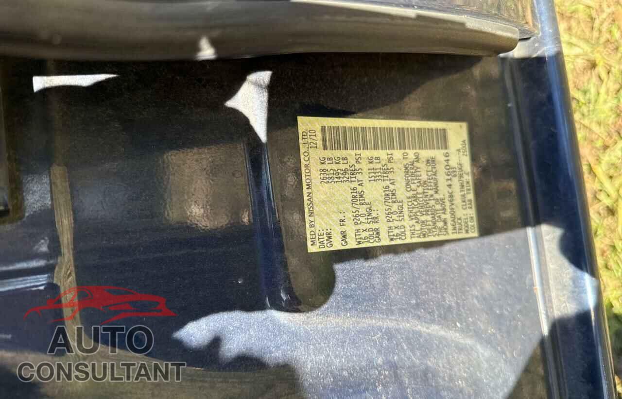 NISSAN FRONTIER 2011 - 1N6AD0FV6BC416046