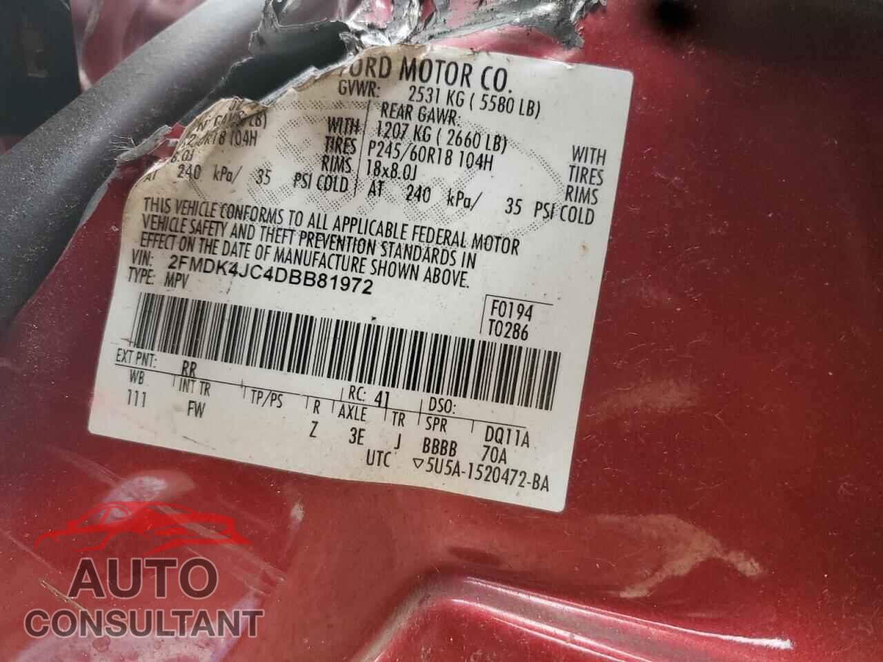 FORD EDGE 2013 - 2FMDK4JC4DBB81972