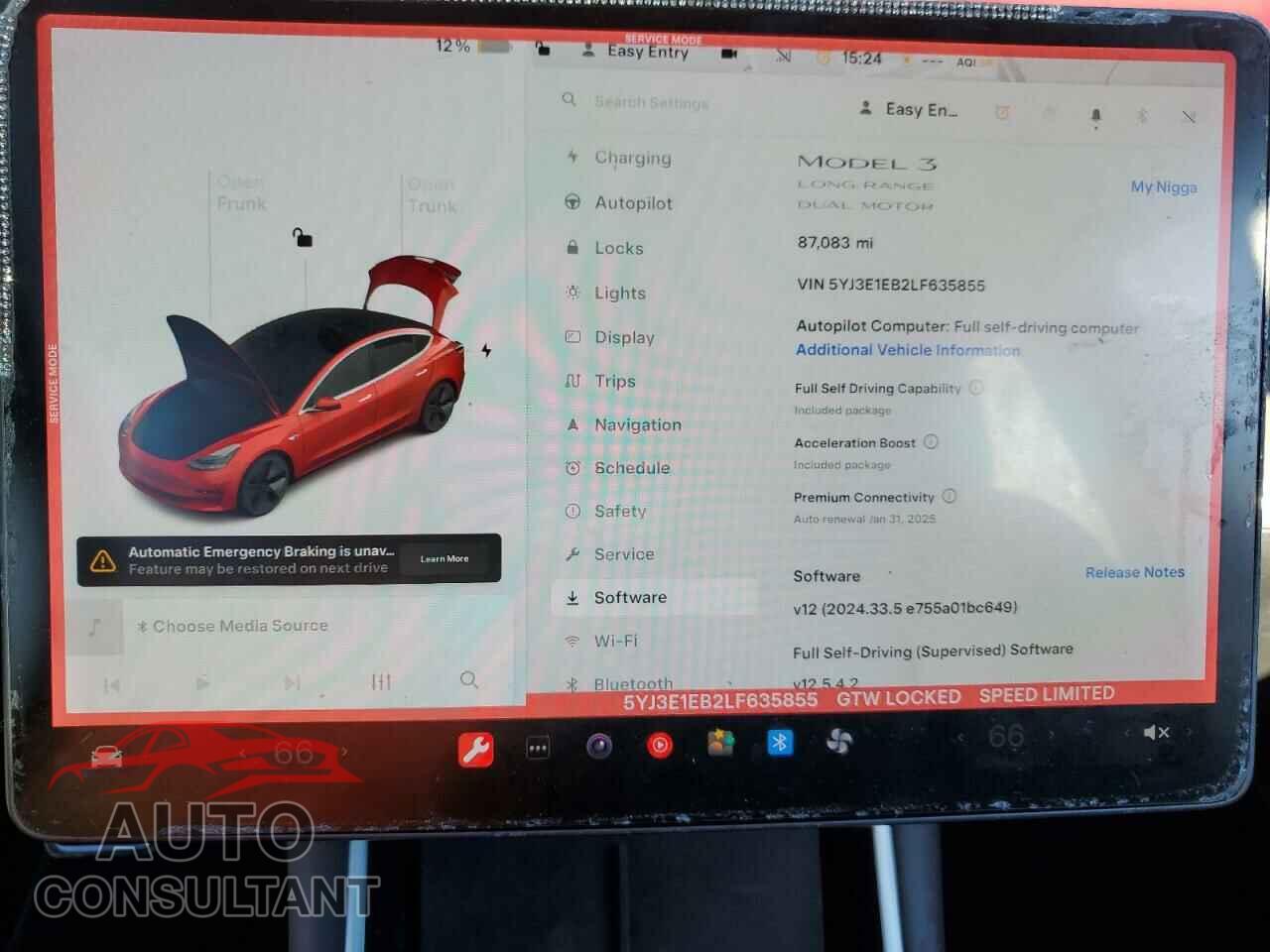 TESLA MODEL 3 2020 - 5YJ3E1EB2LF635855