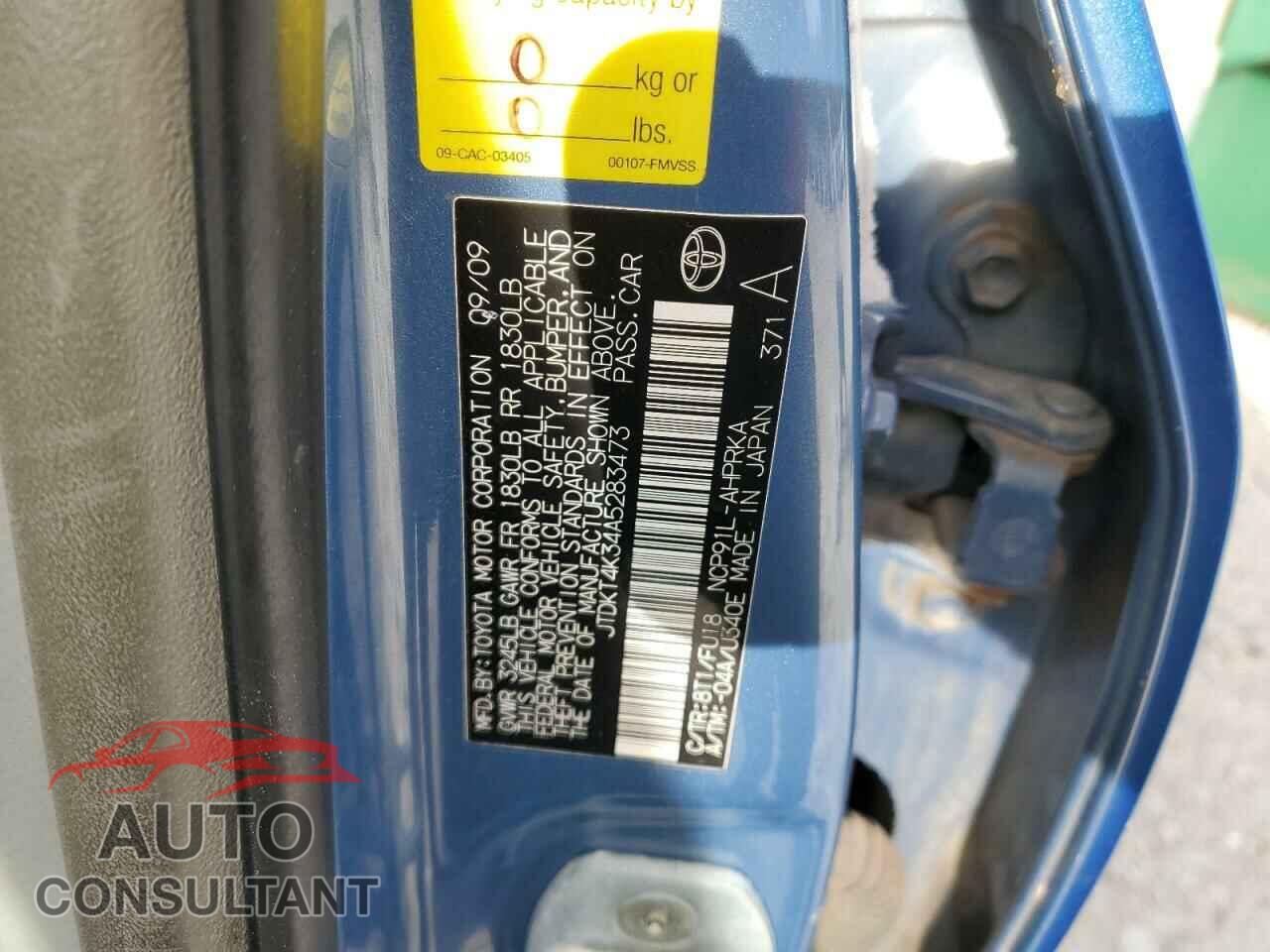 TOYOTA YARIS 2010 - JTDKT4K34A5283473