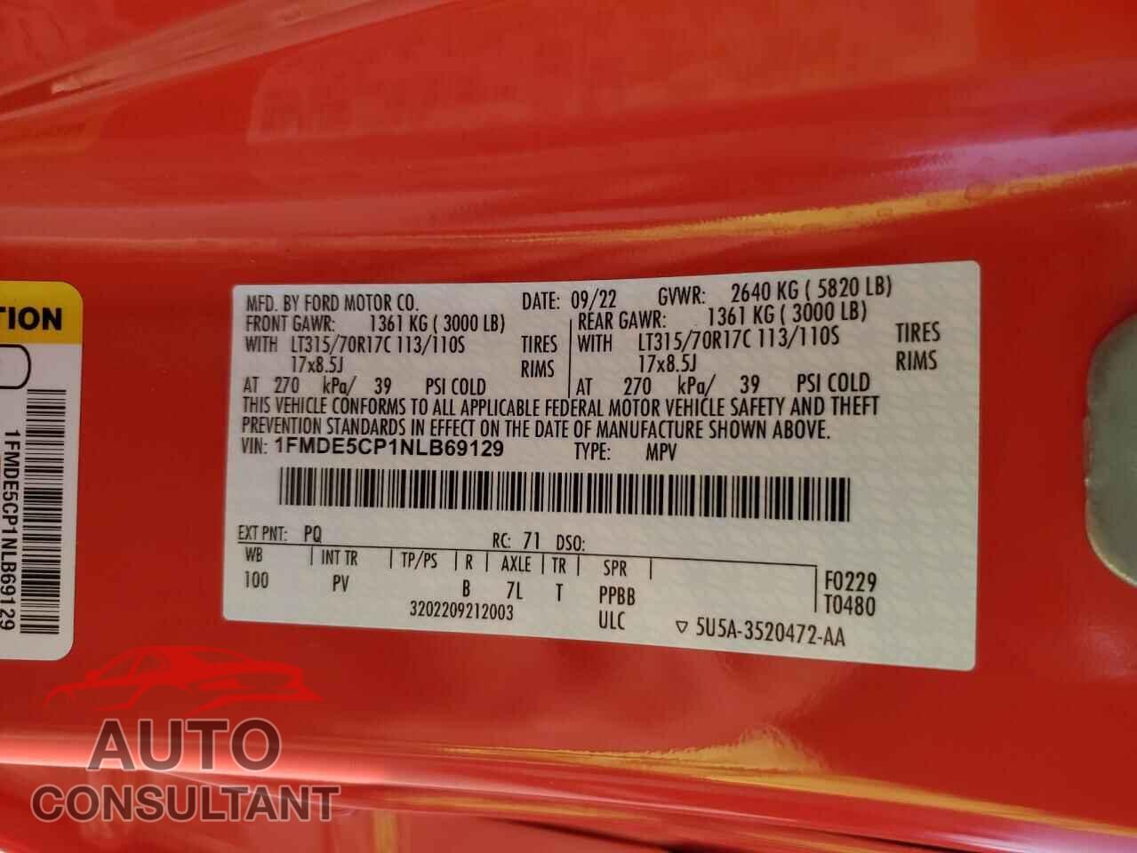 FORD BRONCO 2022 - 1FMDE5CP1NLB69129